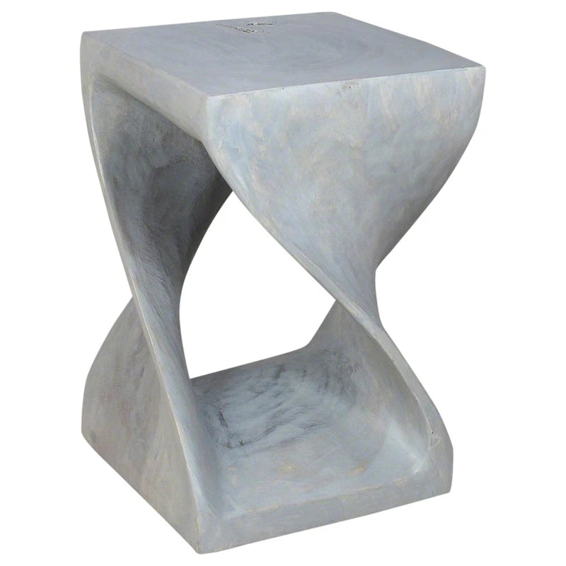 Sgabello Originale in Legno Twist 12 X 12 X 18 Pollici Olio Grigio - 12 x 12 x 18