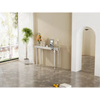 Consolle a Specchio, Tavolo d'Ingresso Argento - 120x32x80 cm
