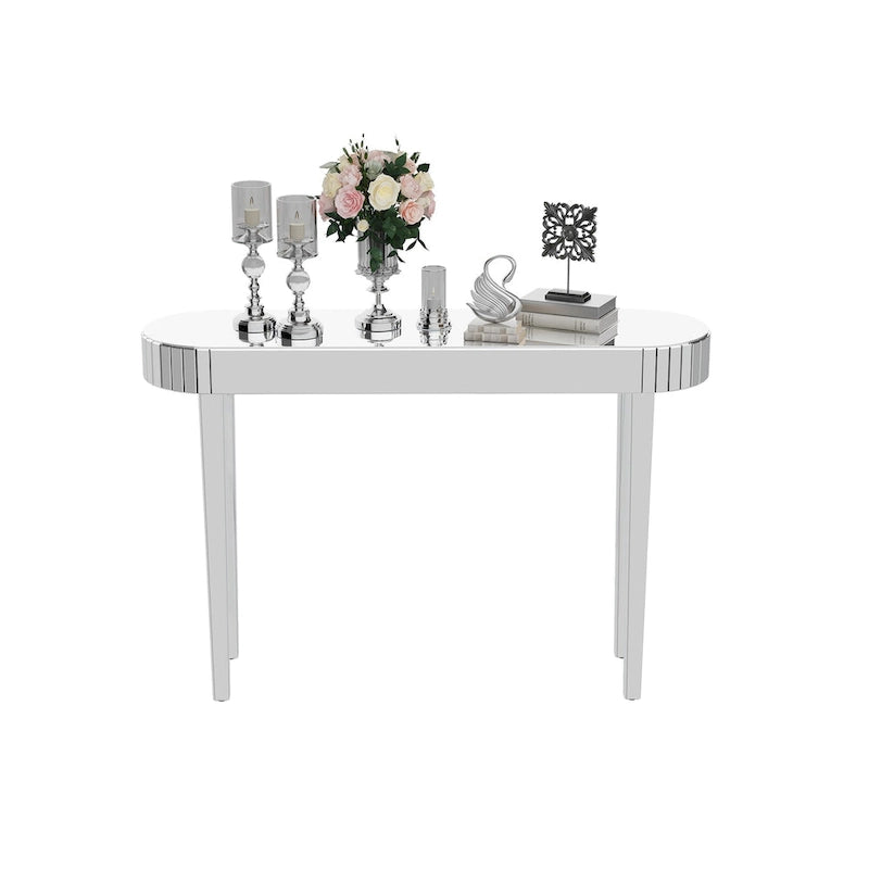 Consolle a Specchio, Tavolo d'Ingresso Argento - 120x32x80 cm