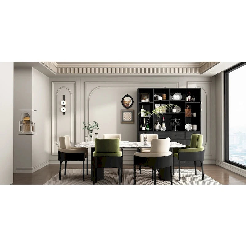 Libreria con 4 ante, 4 cassetti e ripiani, Nera - H 200 cm