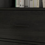 Libreria con 4 ante, 4 cassetti e ripiani, Nera - H 200 cm