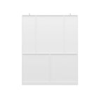Libreria con 4 ante, 4 cassetti e ripiani, Nera - H 200 cm