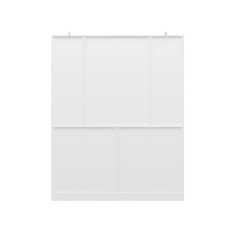 Libreria con 4 ante, 4 cassetti e ripiani, Nera - H 200 cm