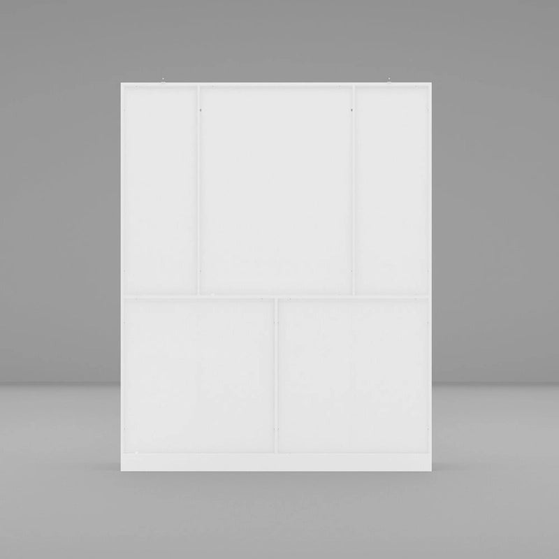 Libreria con 4 ante, 4 cassetti e ripiani, Nera - H 200 cm