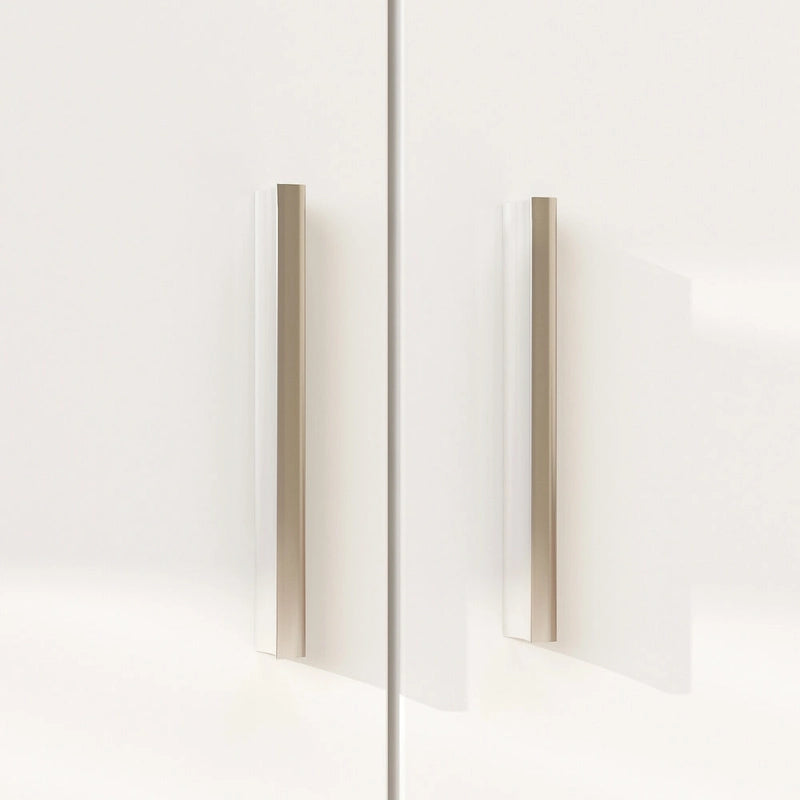 Libreria con 4 ante, 4 cassetti e ripiani, Nera - H 200 cm