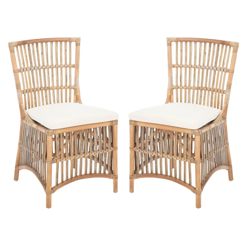 Sedia d'accento in rattan con cuscino (set da 2) - 19.7 L x 22.1 P x 35.4 A - 20Lx22Px35A
