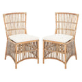 Sedia d'accento in rattan con cuscino (set da 2) - 19.7 L x 22.1 P x 35.4 A - 20Lx22Px35A