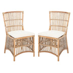 Sedia d'accento in rattan con cuscino (set da 2) - 19.7 L x 22.1 P x 35.4 A - 20Lx22Px35A