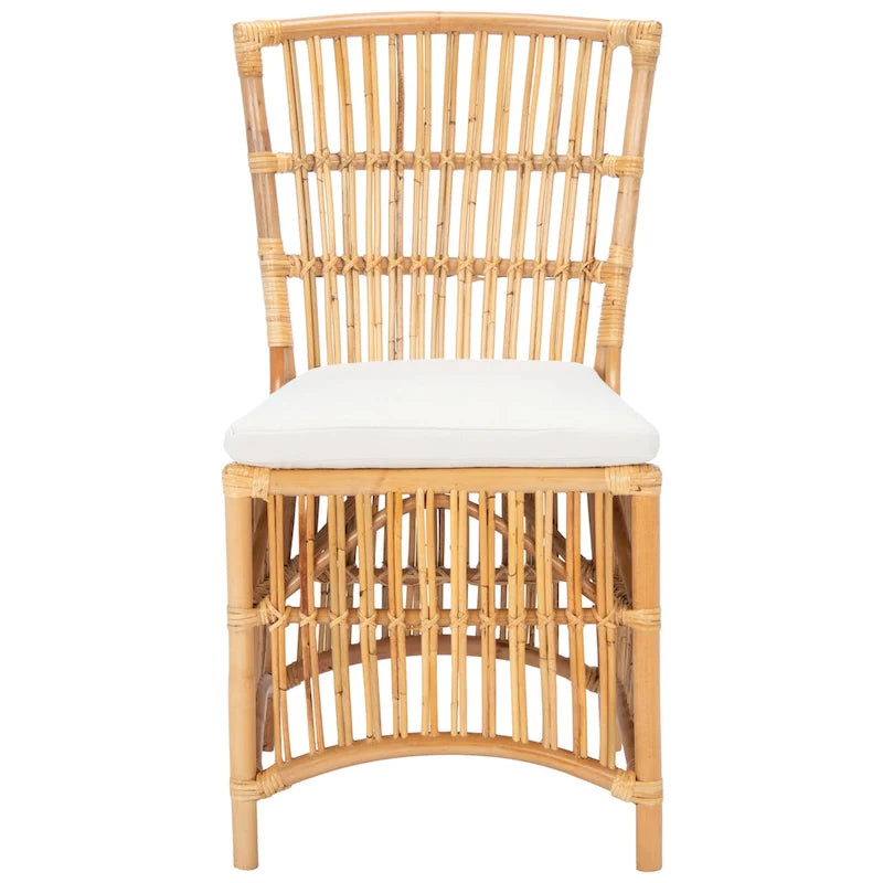Sedia d'accento in rattan con cuscino (set da 2) - 19.7 L x 22.1 P x 35.4 A - 20Lx22Px35A