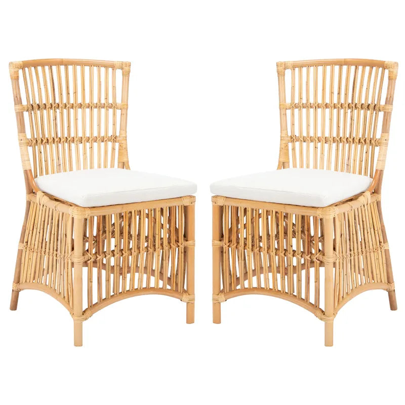 Sedia d'accento in rattan con cuscino (set da 2) - 19.7 L x 22.1 P x 35.4 A - 20Lx22Px35A