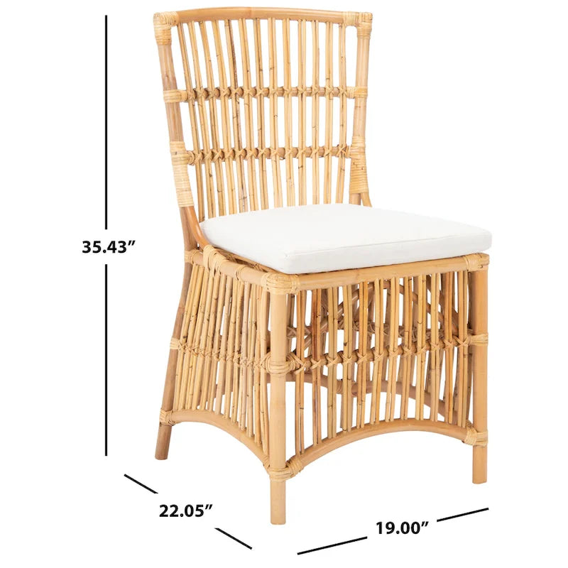 Sedia d'accento in rattan con cuscino (set da 2) - 19.7 L x 22.1 P x 35.4 A - 20Lx22Px35A