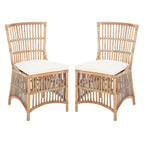 Sedia d'accento in rattan con cuscino (set da 2) - 19.7 L x 22.1 P x 35.4 A - 20Lx22Px35A