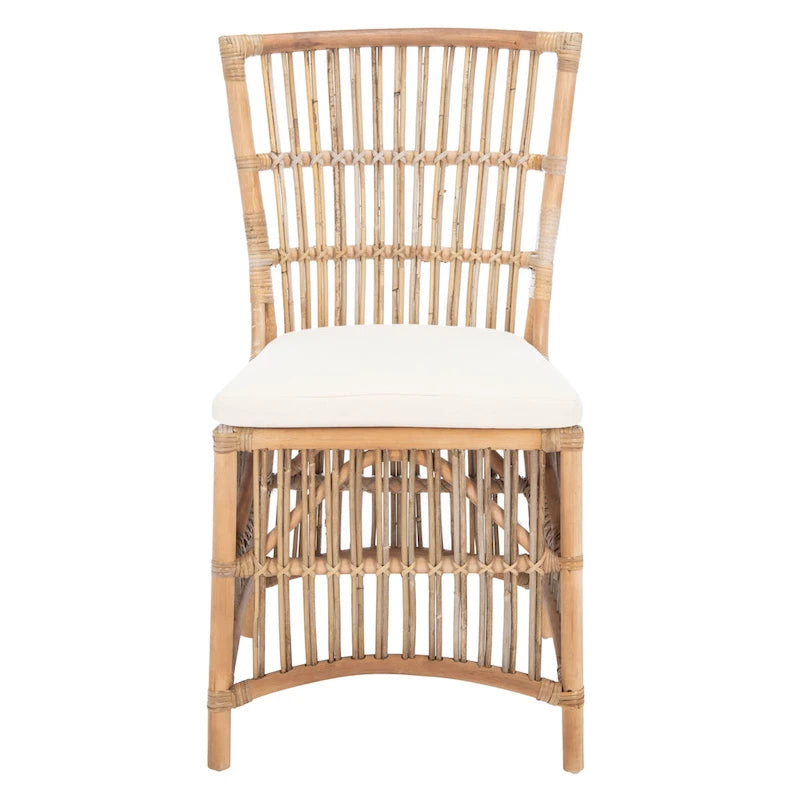 Sedia d'accento in rattan con cuscino (set da 2) - 19.7 L x 22.1 P x 35.4 A - 20Lx22Px35A