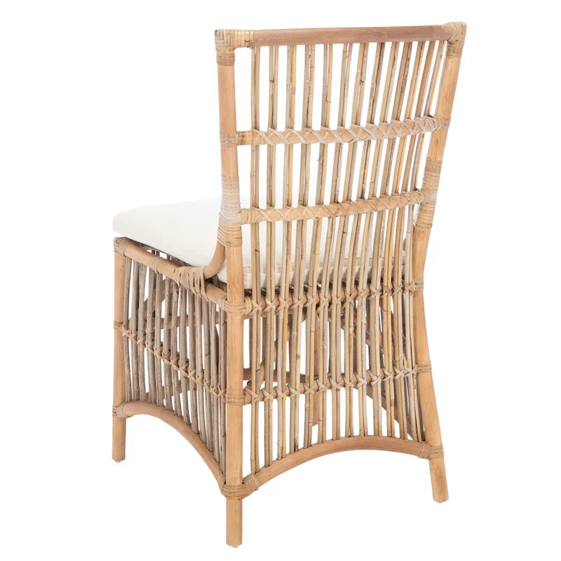 Sedia d'accento in rattan con cuscino (set da 2) - 19.7 L x 22.1 P x 35.4 A - 20Lx22Px35A