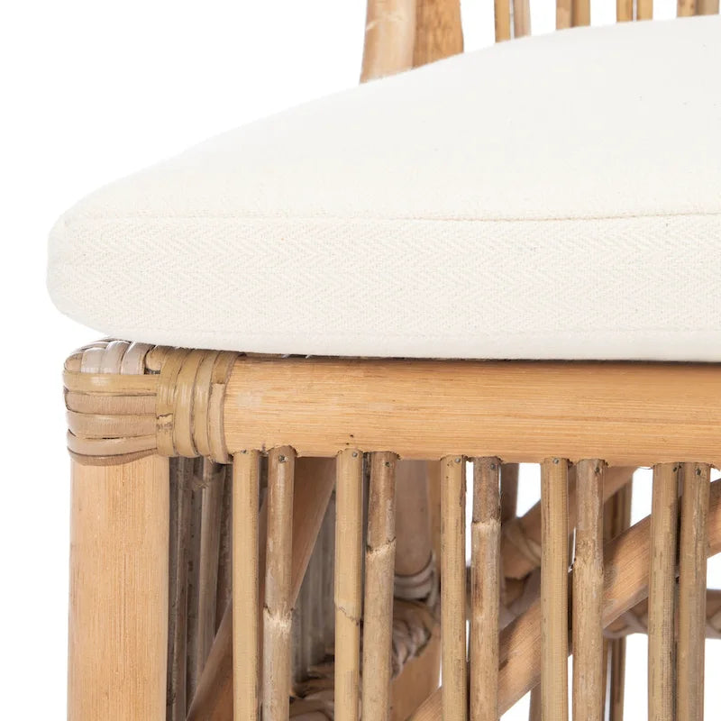 Sedia d'accento in rattan con cuscino (set da 2) - 19.7 L x 22.1 P x 35.4 A - 20Lx22Px35A