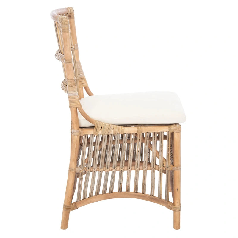 Sedia d'accento in rattan con cuscino (set da 2) - 19.7 L x 22.1 P x 35.4 A - 20Lx22Px35A