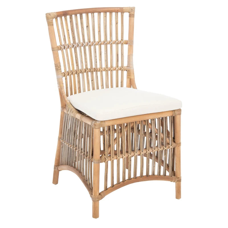 Sedia d'accento in rattan con cuscino (set da 2) - 19.7 L x 22.1 P x 35.4 A - 20Lx22Px35A