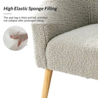 Nowoczesny fotel boucle Sheila 30 W z nogami z litego drewna, zestaw 2 szt., HULALA HOME