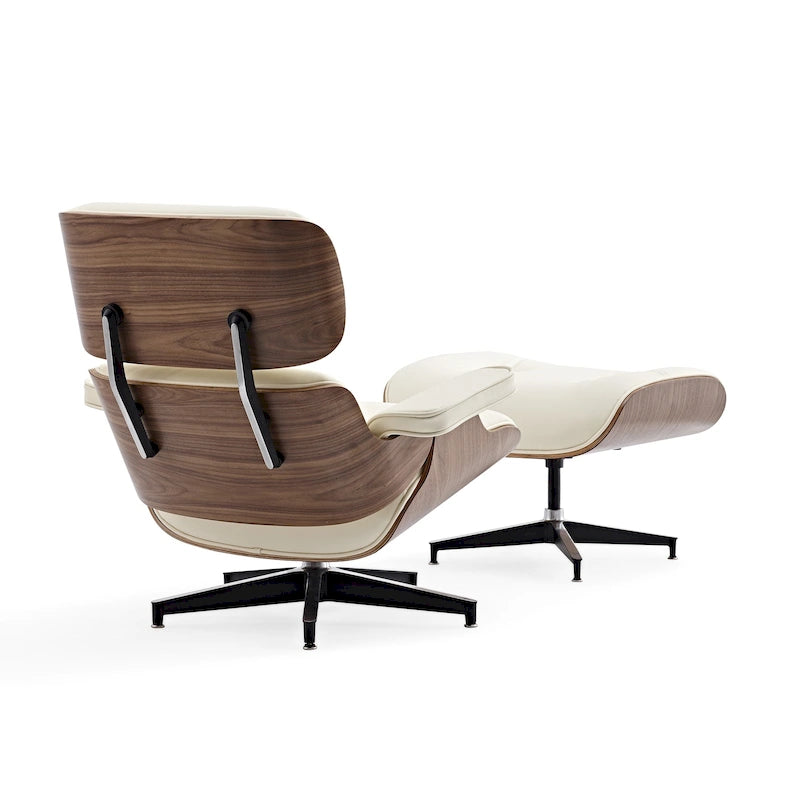 Moderner Ledersessel im Mid-Century-Stil, Relaxsessel mit Armlehnen und Liegefunktion