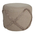 Pouf ottomano rotondo 18 Brown Solid Texture Diamond