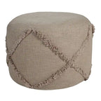 Pouf ottomano rotondo 18 Brown Solid Texture Diamond