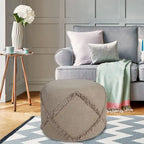 Pouf ottomano rotondo 18 Brown Solid Texture Diamond