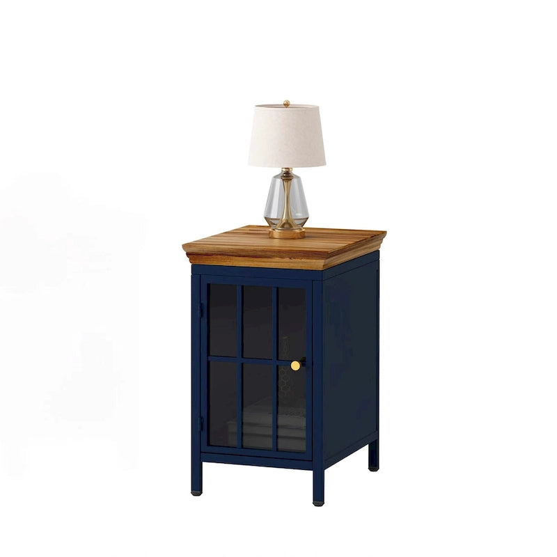 Comodino con Armadietto Contenitore e Piano in Legno Massello, 1 PEZZO/ 2 PEZZI