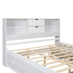 Letto Queen Size con Piattaforma e Testiera con Contenitore, e 8 Cassetti