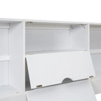 Letto Queen Size con Piattaforma e Testiera con Contenitore, e 8 Cassetti