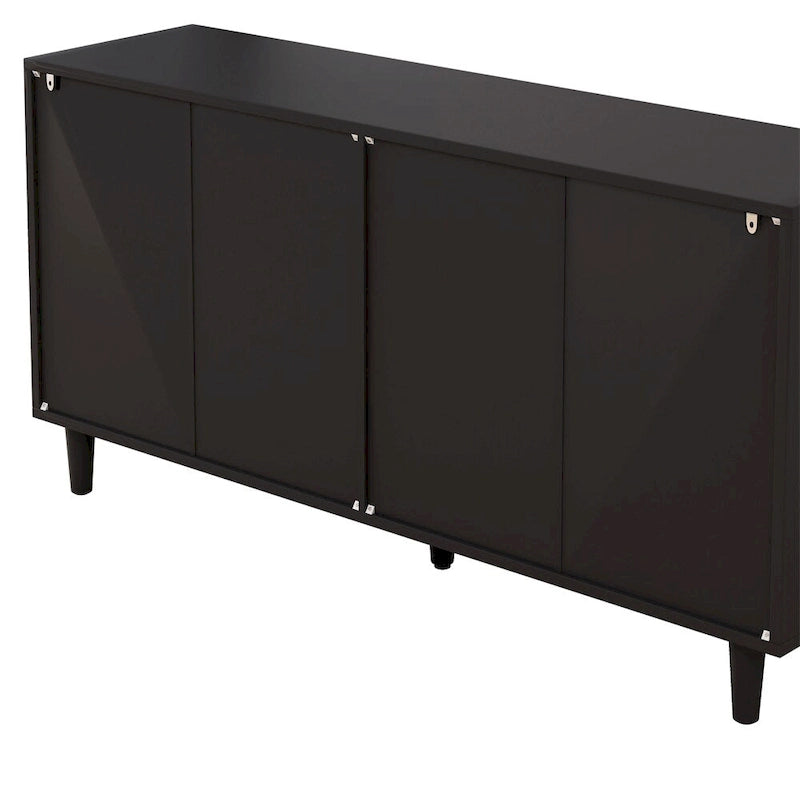 Mobile Contenitore in Rattan da 59" con 6 Cassetti e Gambe in Legno