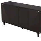 Mobile Contenitore in Rattan da 59" con 6 Cassetti e Gambe in Legno