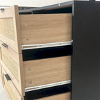 Mobile Contenitore in Rattan da 59" con 6 Cassetti e Gambe in Legno