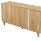 Mobile Contenitore in Rattan da 59" con 6 Cassetti e Gambe in Legno