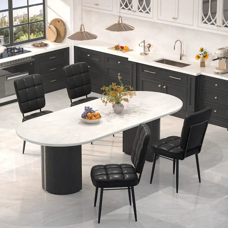 Conjunto de 2/4/6/8 cadeiras de jantar modernas, cadeiras de cozinha estofadas com almofada espessa para sala de jantar