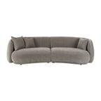 Divano Curvo Rettangolare Moderno Neutro a 4 Posti - 117 x 49 x 31