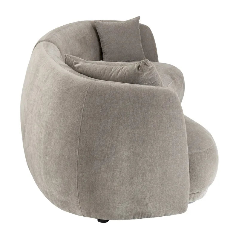 Divano Curvo Rettangolare Moderno Neutro a 4 Posti - 117 x 49 x 31
