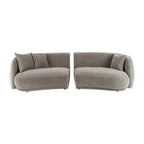 Divano Curvo Rettangolare Moderno Neutro a 4 Posti - 117 x 49 x 31
