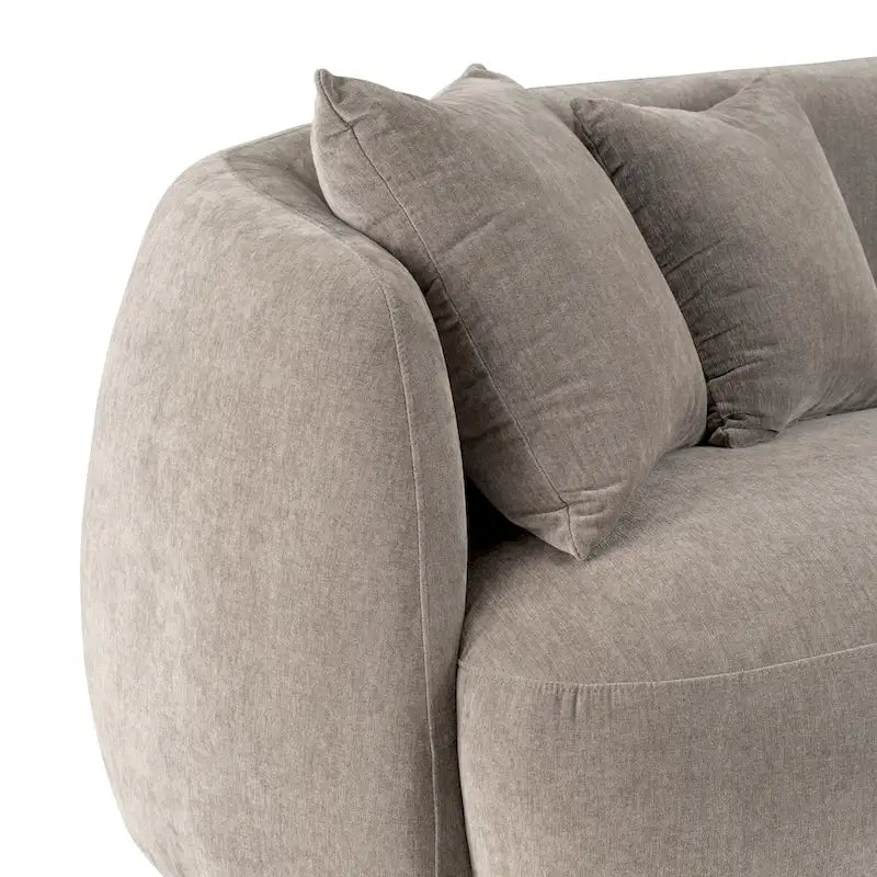 Divano Curvo Rettangolare Moderno Neutro a 4 Posti - 117 x 49 x 31