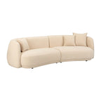 Divano Curvo Rettangolare Moderno Neutro a 4 Posti - 117 x 49 x 31