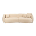 Divano Curvo Rettangolare Moderno Neutro a 4 Posti - 117 x 49 x 31
