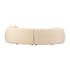 Divano Curvo Rettangolare Moderno Neutro a 4 Posti - 117 x 49 x 31