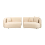 Divano Curvo Rettangolare Moderno Neutro a 4 Posti - 117 x 49 x 31