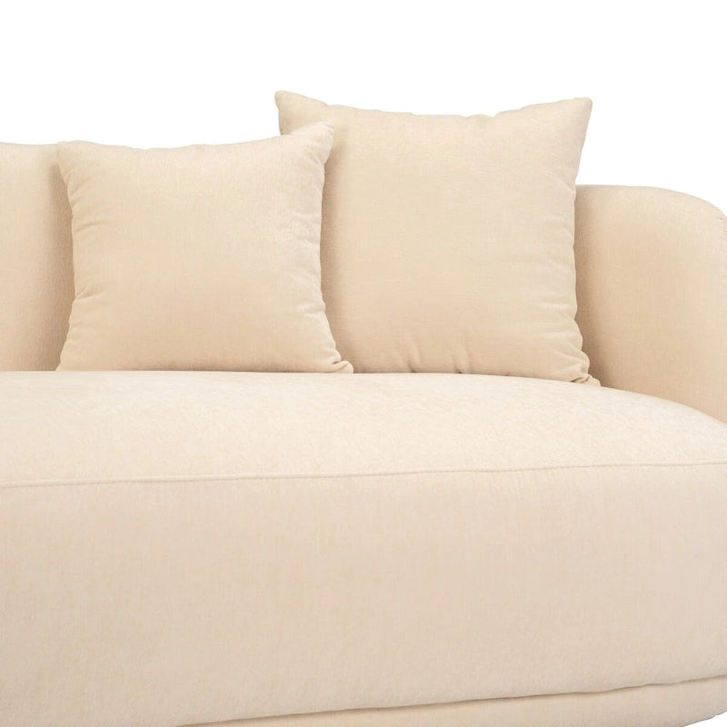 Divano Curvo Rettangolare Moderno Neutro a 4 Posti - 117 x 49 x 31