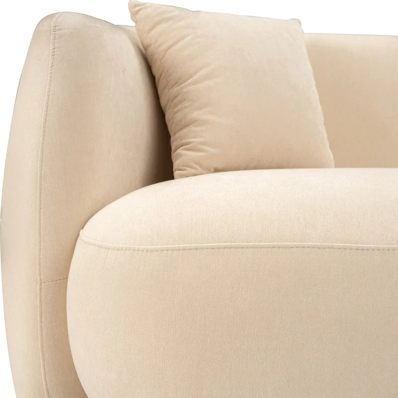 Divano Curvo Rettangolare Moderno Neutro a 4 Posti - 117 x 49 x 31
