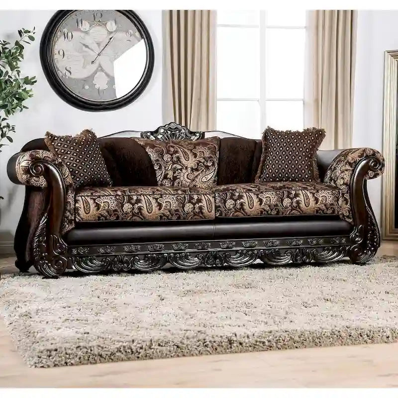  Dayaram Traditional Brown Sofa