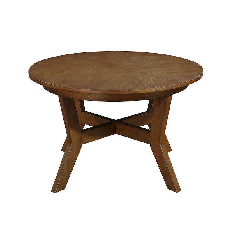 Tavolini da caffè in legno rotondi stile fattoria Mid-Century