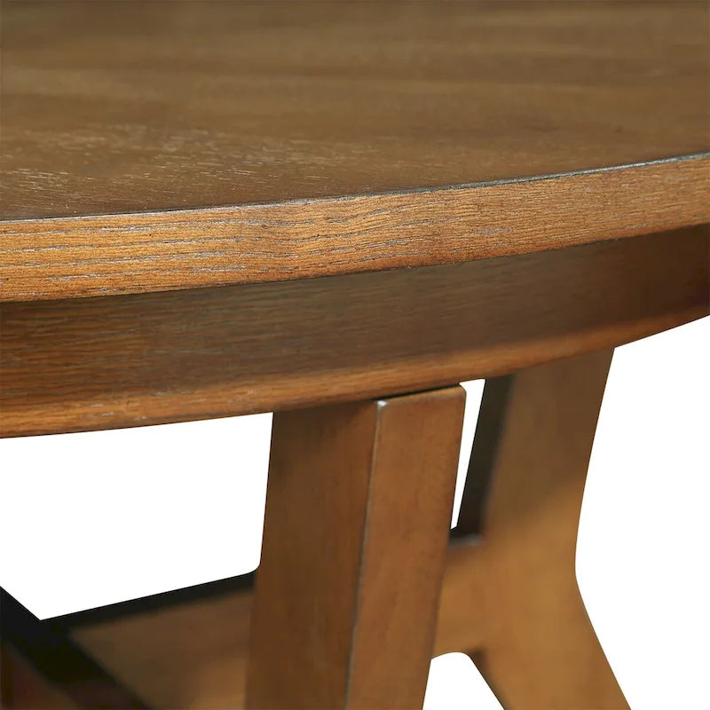 Tavolini da caffè in legno rotondi stile fattoria Mid-Century