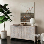 Credenza a buffet in legno a 4 ante stile rustico