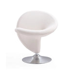 Manhattan Comfort Curl drehbarer Akzentstuhl aus Wollmischgewebe mit Chromgestell (2er-Set)