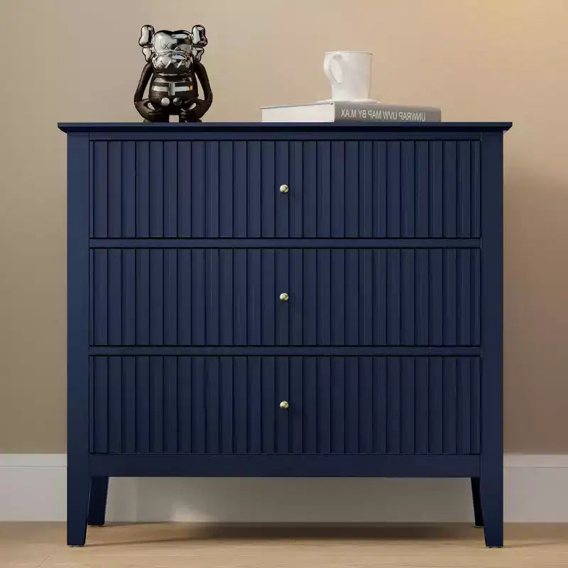 Comò Heynemo a 3 cassetti, comodino in legno verniciato alto 30 pollici con contenitore, ampia cassettiera moderna con guide a sfere